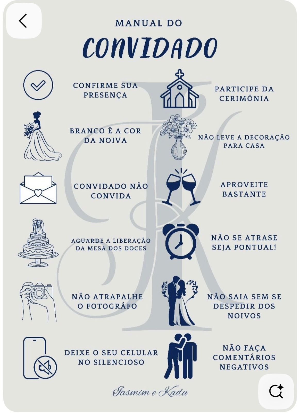 Manual do convidado do casamento